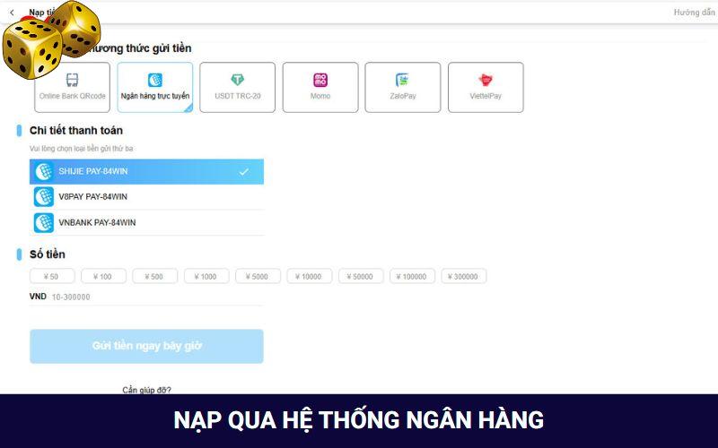 Nạp an toàn nhất qua tài khoản ngân hàng