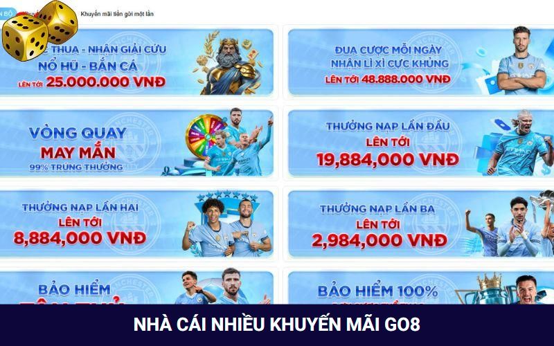 Ưu đãi tại nhà cái nhiều khuyến mãi Go8